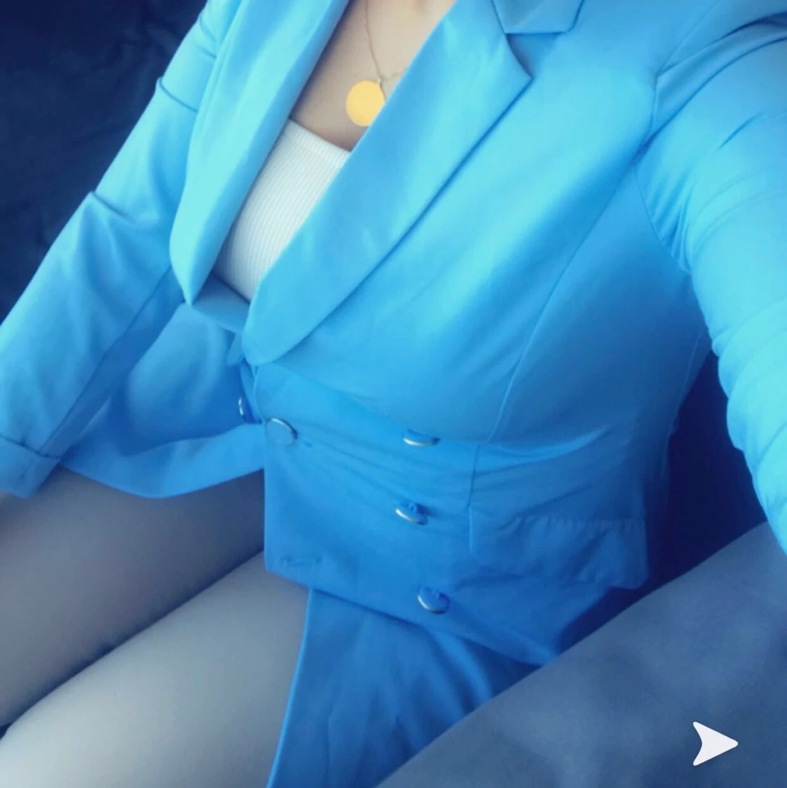 Ljusblå kavaj/kappa - 90