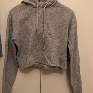 Grå hoodie hm - Grå hoodie från hm. Kommer inte till användning längre men är ett jättebra basplagg. Köpt på hm och är lite croppad i modellen. Fint skick men fortfarande använd. Frakt tillkommer! Skriv för fler bilder eller frågor💕
