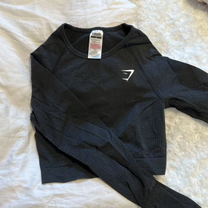 Gymshark crop top - Tröja från gymshark med hål på ärmen för tummen. Har aldrig använt den men har tyvärr inte lappen kvar på. Känns väldigt hög kvalitativ som alla gymsharks kläder enligt mig 🦋