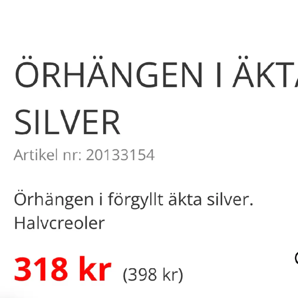 Jättefina örhängen i äkta silver från GuldFynd💕använd några gånger bara, i fint skick. Dock saknas plupparna. 200kr+frakt. Accessoarer.