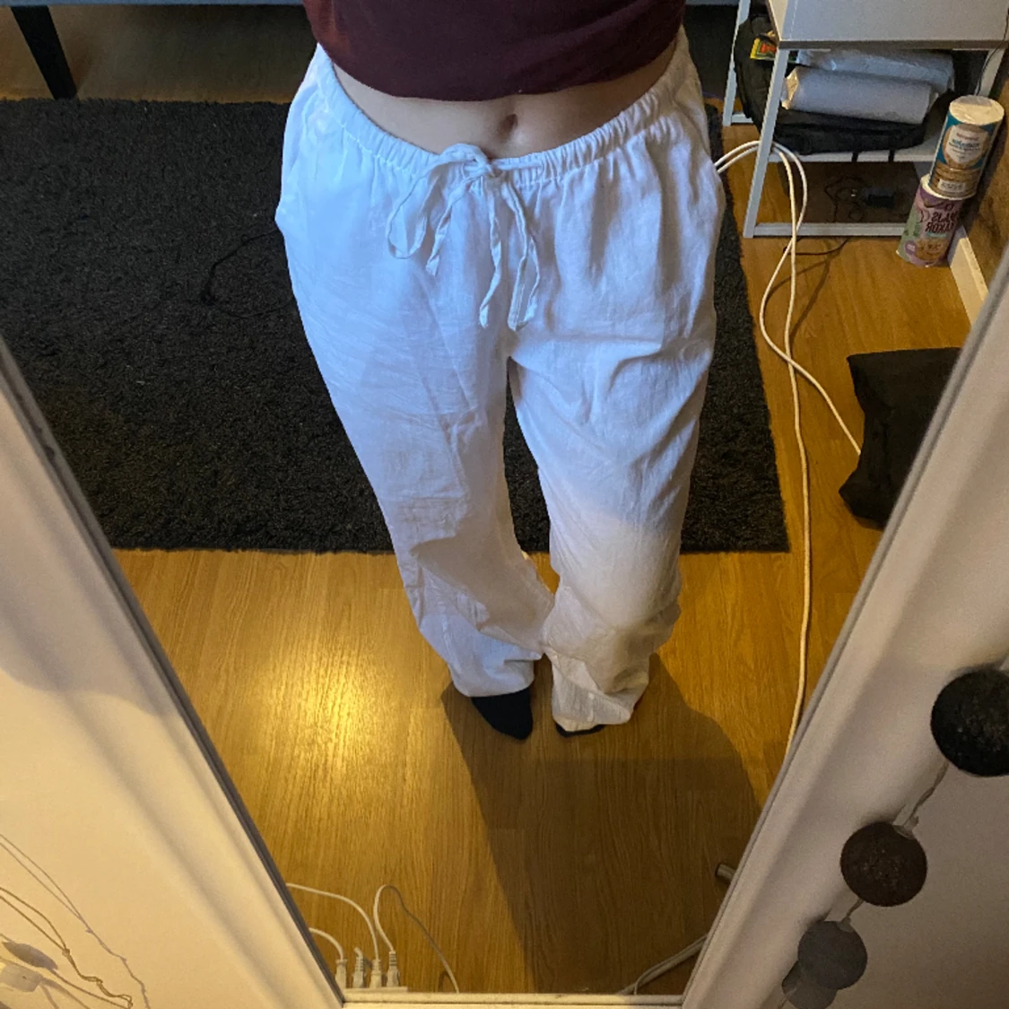 Lågmidjade linnebyxor - 90