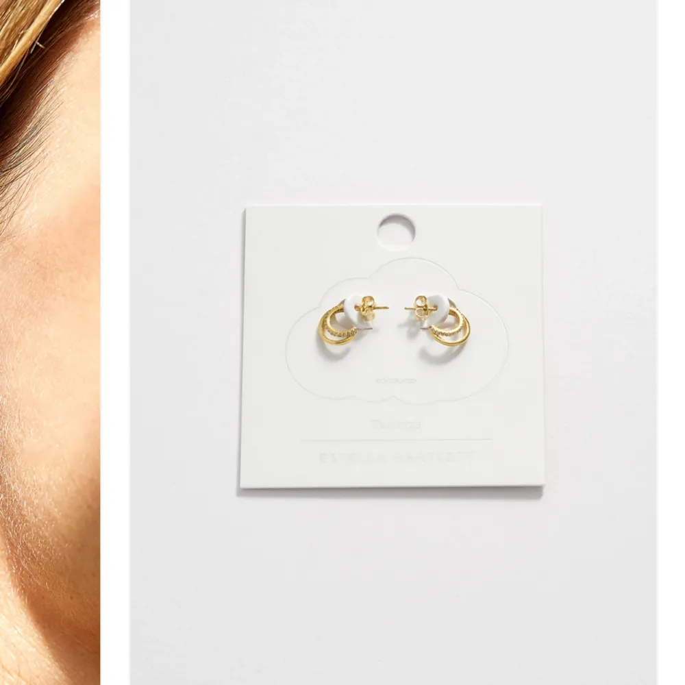 Såå fina guldpläterade örhängen från Estella Bartlett i modellen ”Pave Curl Hoops”. Oanvända och oöppnad förpackning💓💓. Accessoarer.