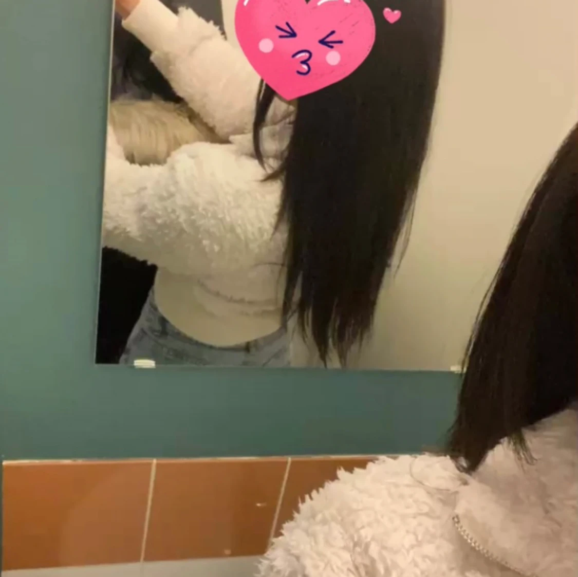 Vit pälsig kofta - 92