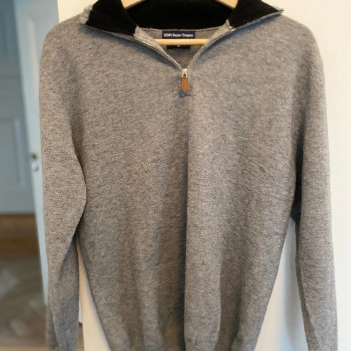 Grå cashmere zip  - 90