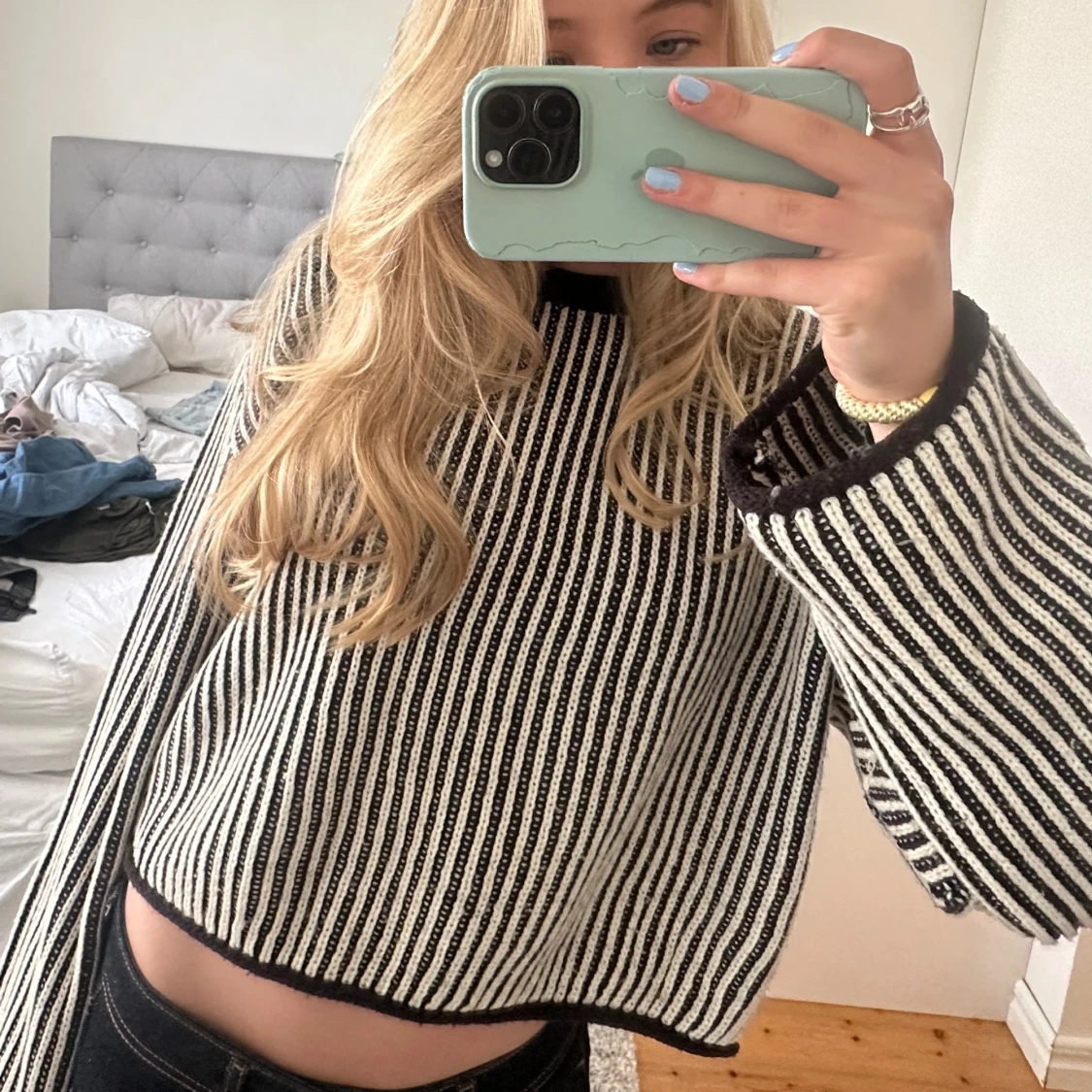 Randig stickad tröja - 91