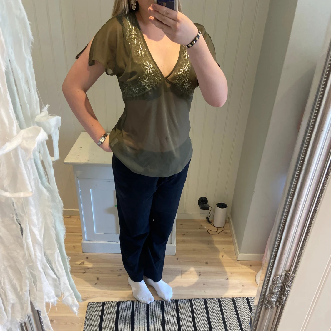 Tunn grön topp - 90