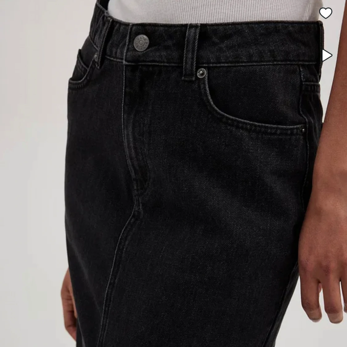 Vid maxikjol i denim - 90