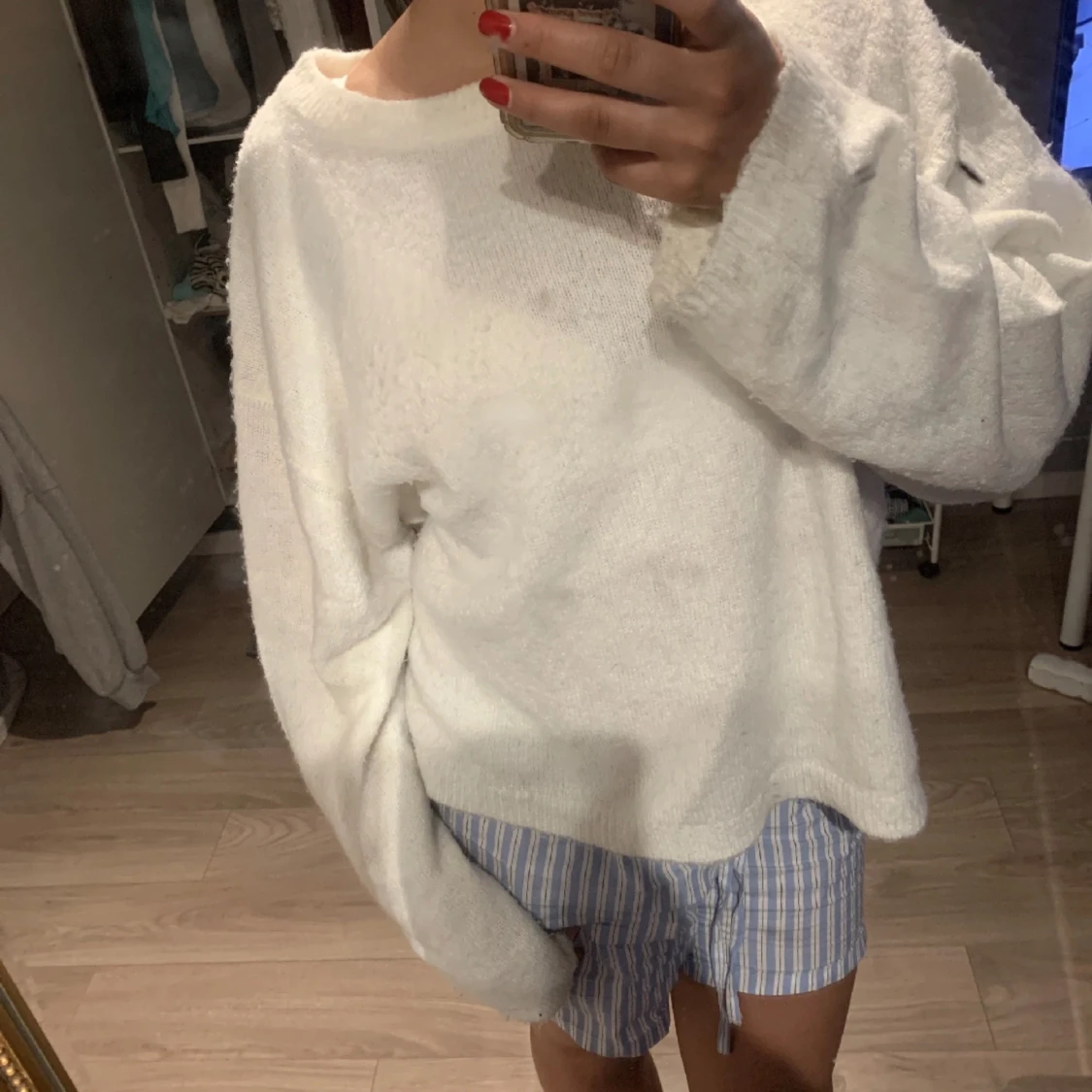 Vit stickad tröja 🤍 - 90