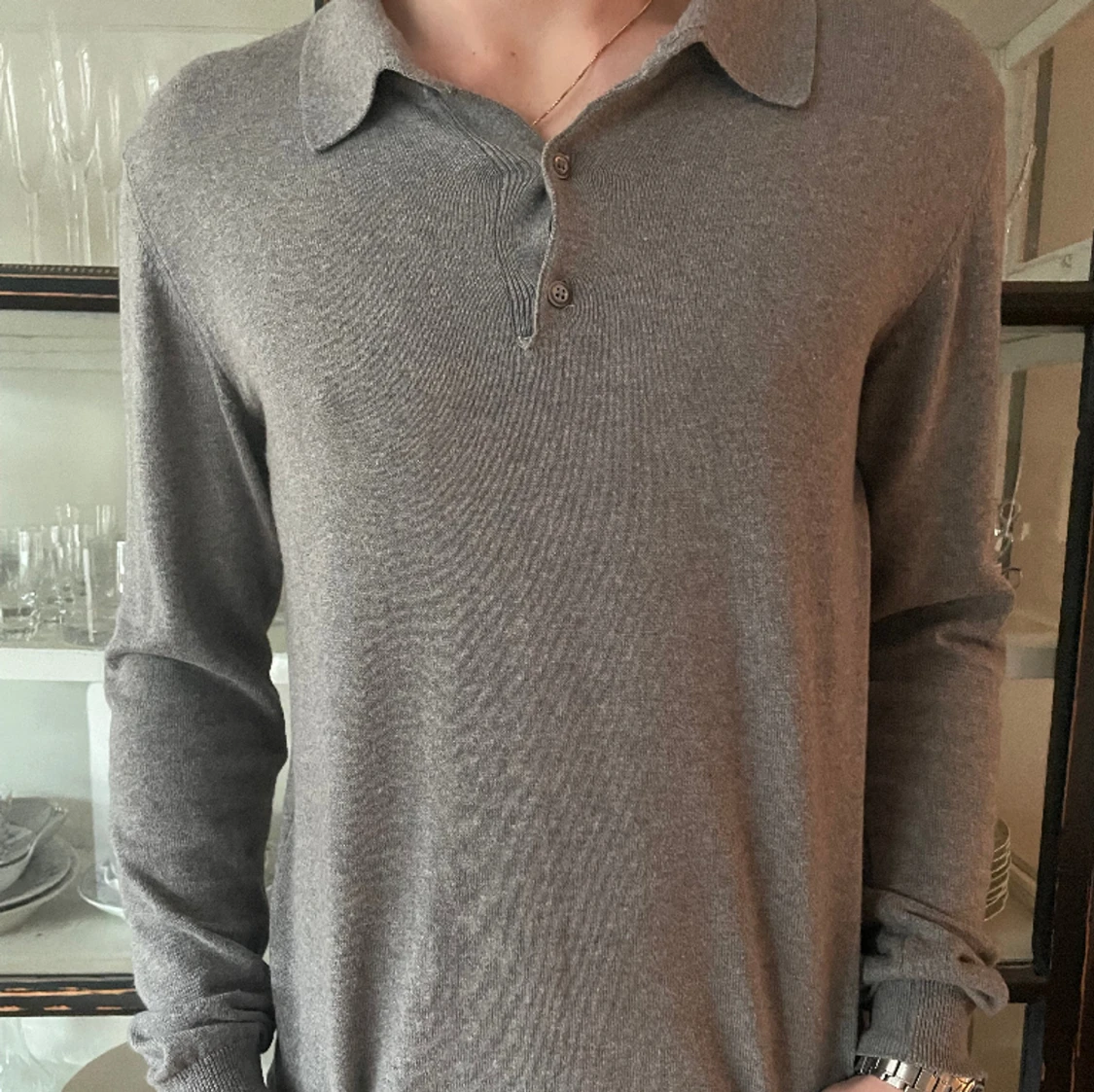 Matíníque grå stickad piké