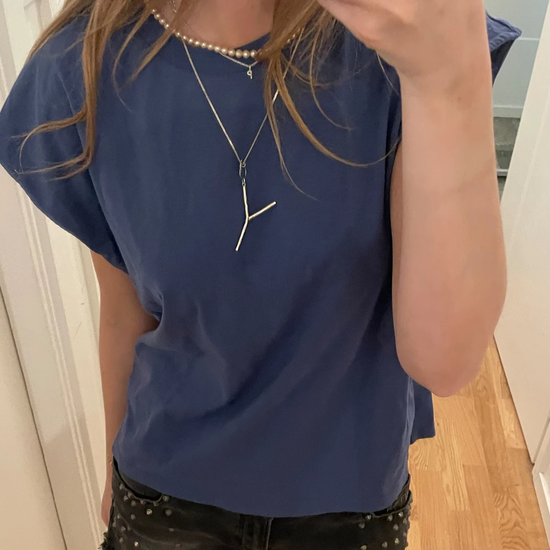 Blå zara topp/tshirt - 90