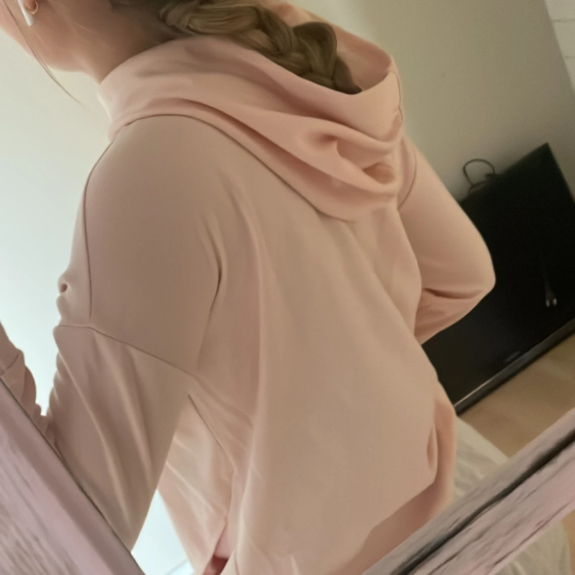 Ljusrosa hoddie - 90