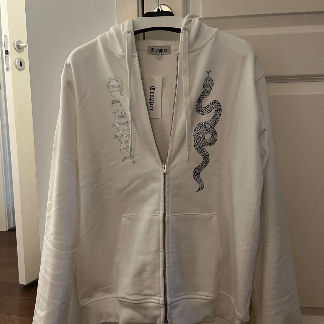 Trapper rhinestone zip up