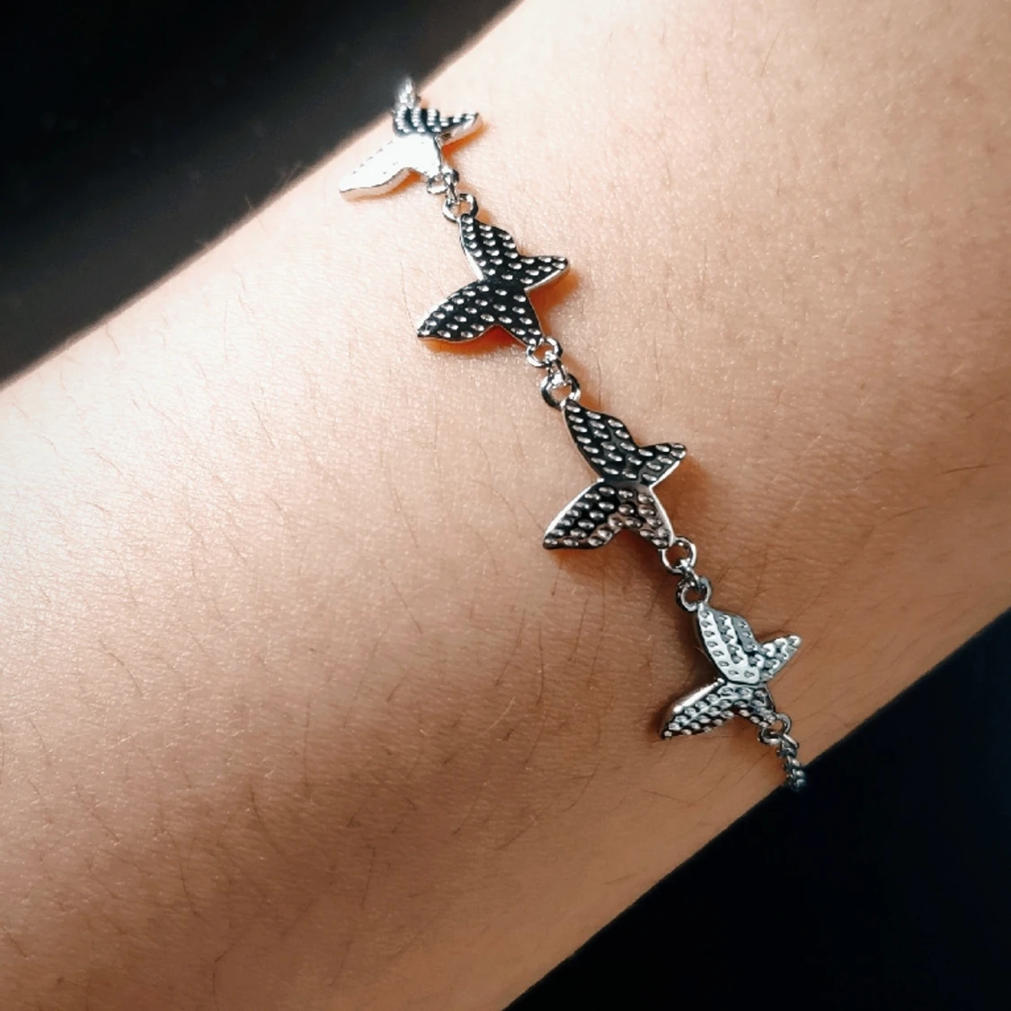 Sterlingssilverarmband med små fjärilar - 90