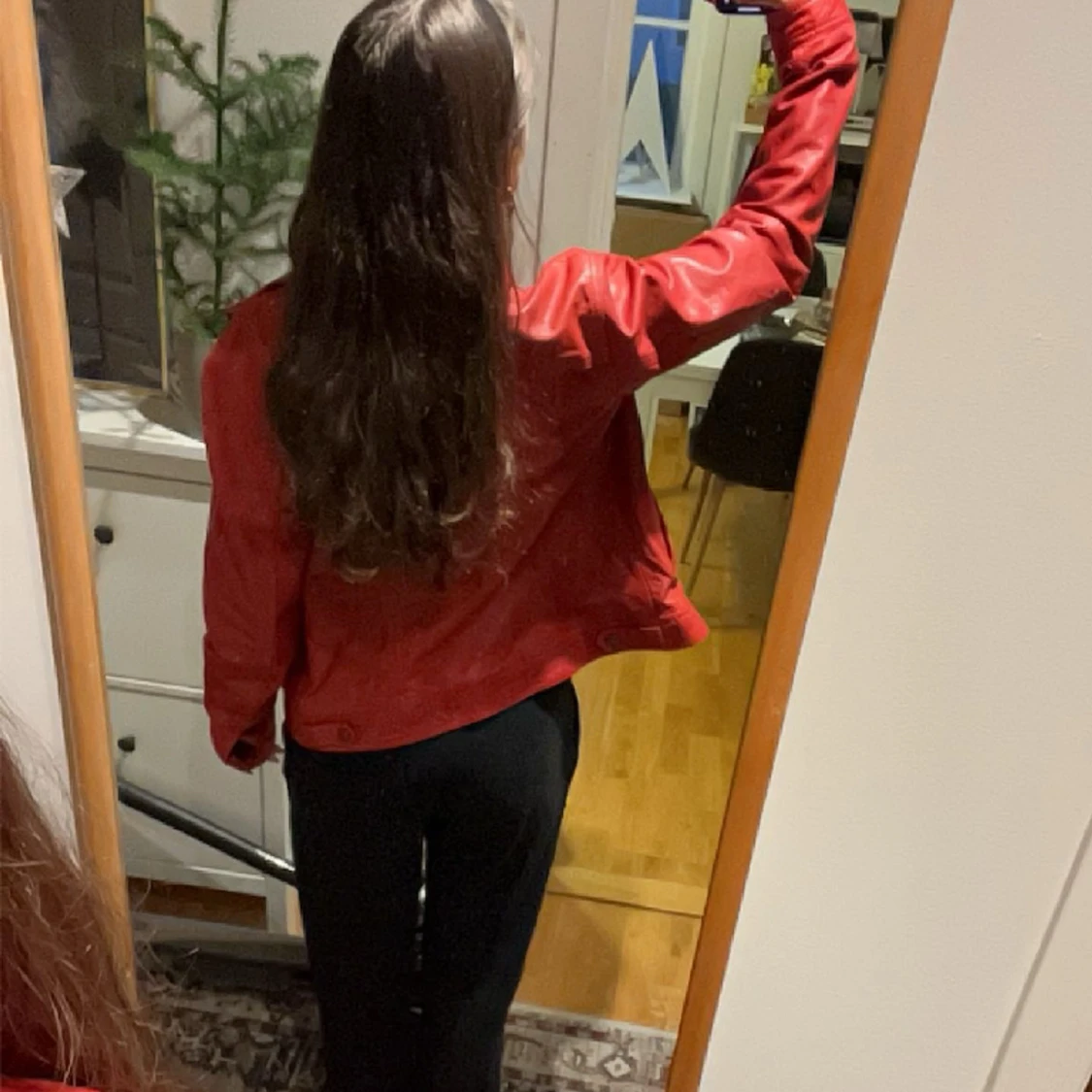 Röd skinnjacka - 91