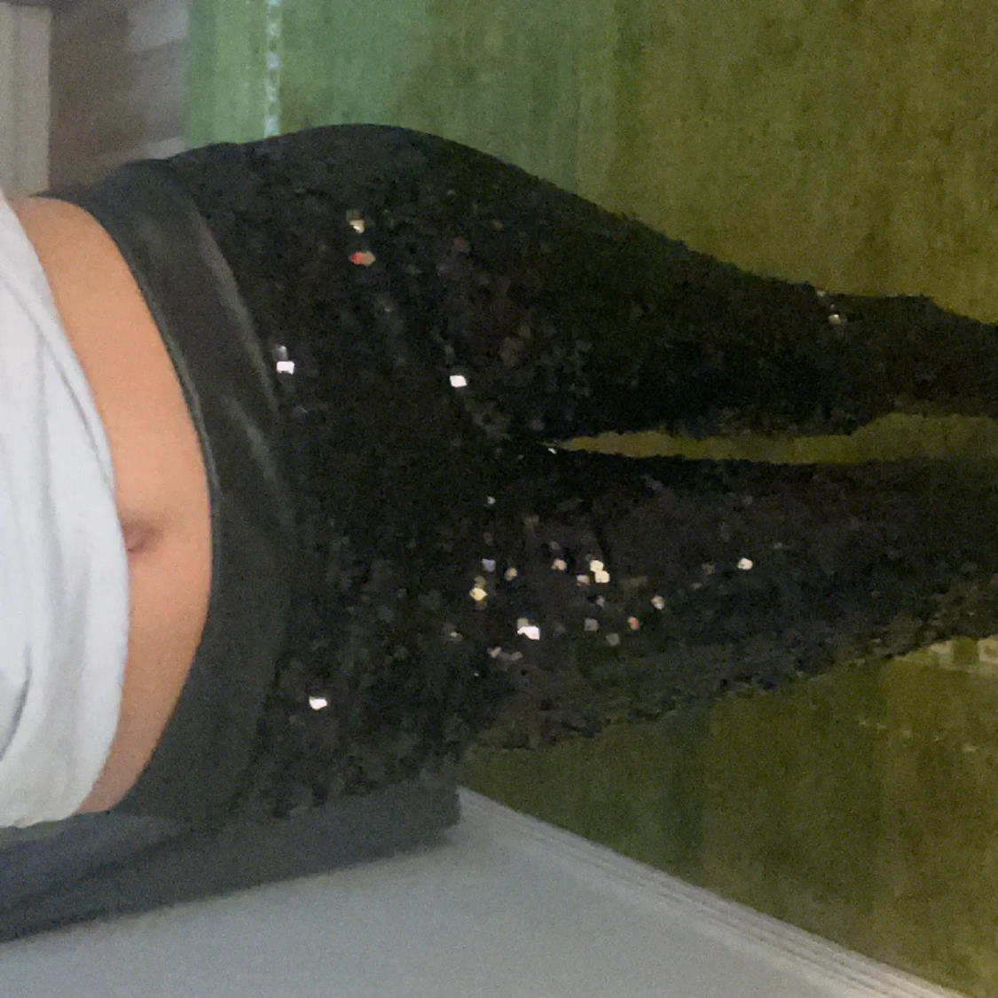 Glittriga skinbyxor - 90