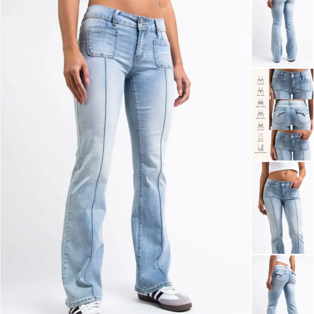 Jeans från Madlady i modellen Claire. Storlek 34/Xtra Tall. Jag är 180cm, perfekta för mig, se bild två ❤️ säljer endast pga de inte kommer till användning, som nya. . Jeans & Byxor.