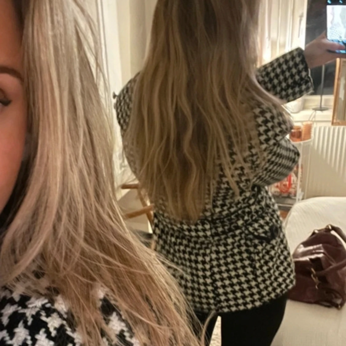 Mönstrad kort kappa  - 93