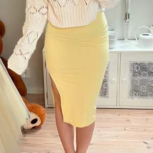 Supersöt gul kjol som är jättefin till sommaren!🌸 kommer tyvärr inte till använding, därav säljs den! Så fin färg och i nyskick! Använd gärna köp nu, skriv vid funderingar!💞🌸