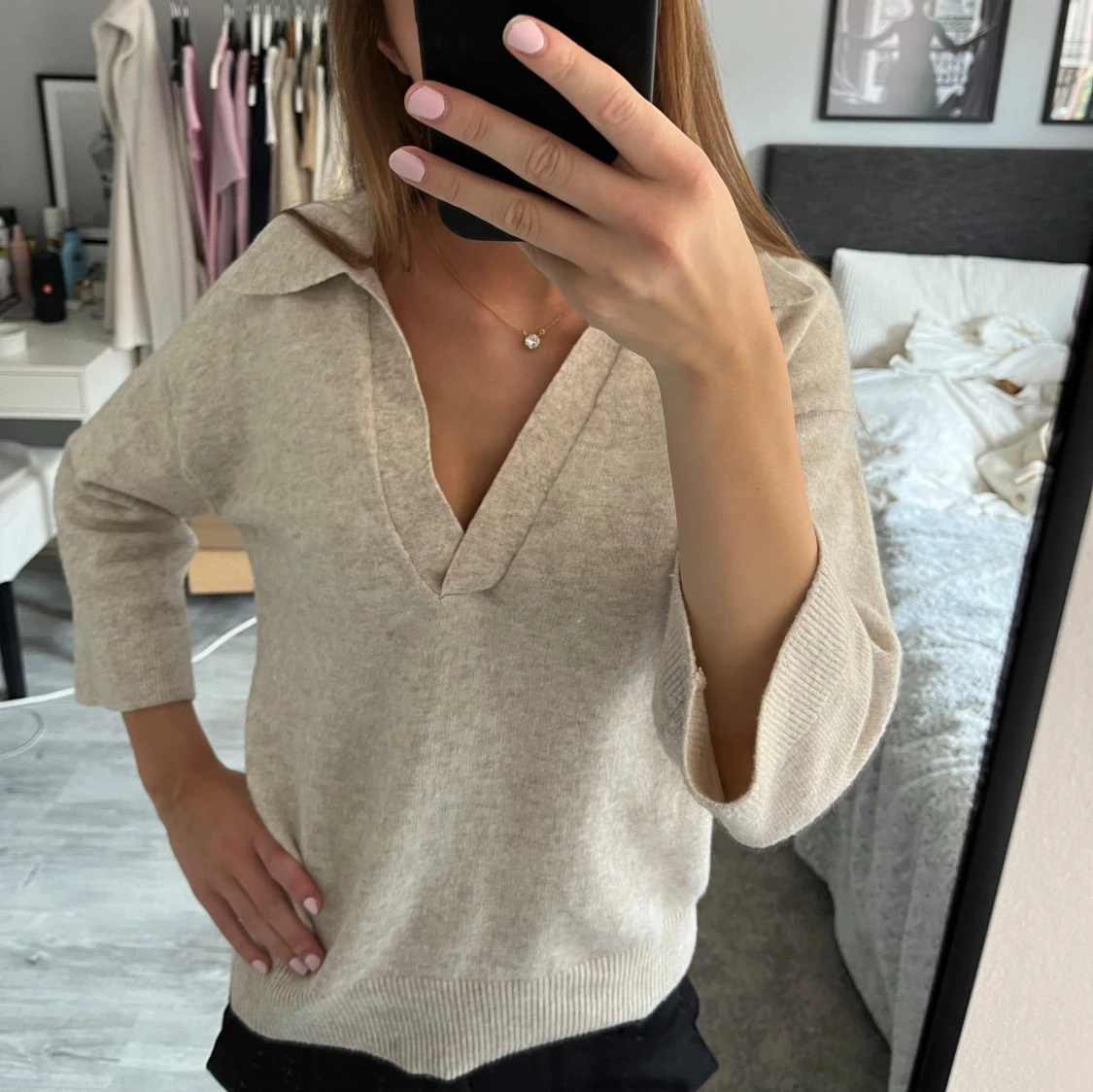 Stickad T-shirt  - 91