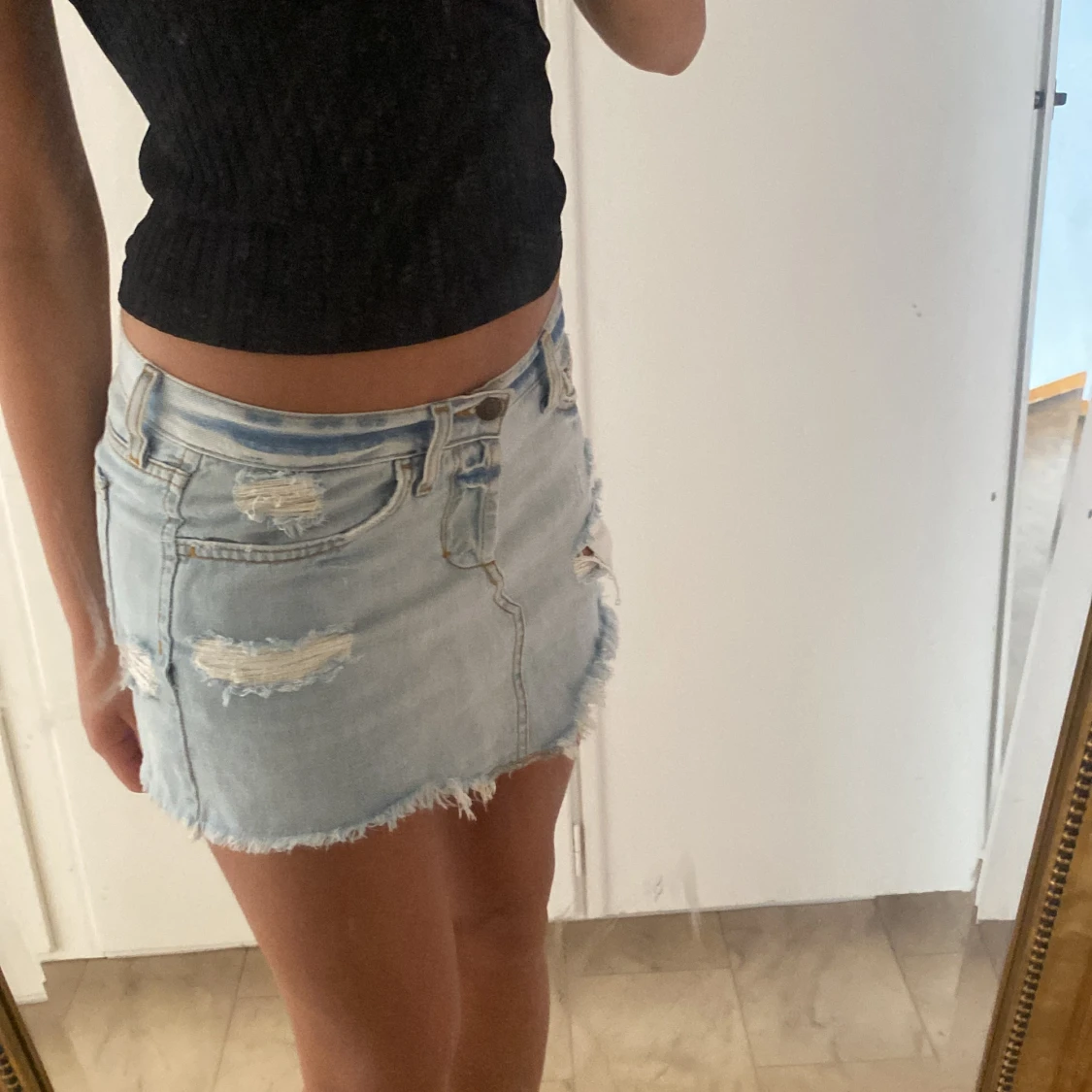 Lågmidjad jeanskjol  - 90