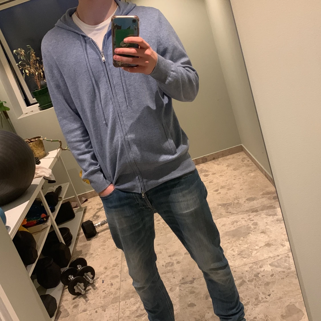 100% kashmir Soft goat zip hoodie