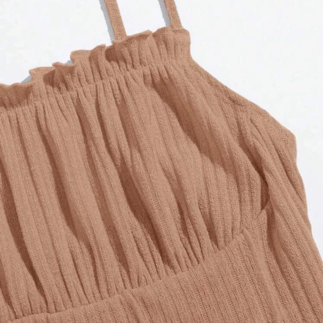 Beige ribbad linne - 90