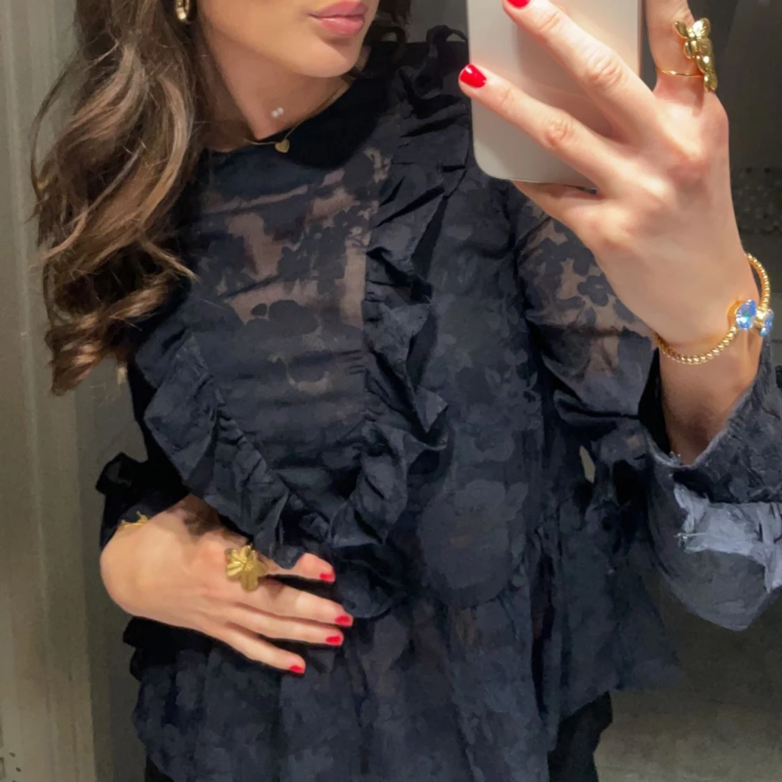 Mörkblå blus  - 90