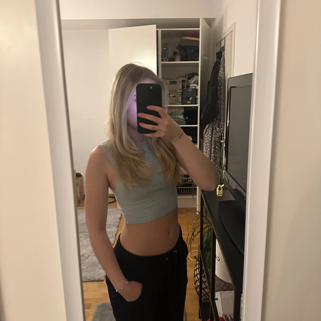 Blått linne - zara - 90