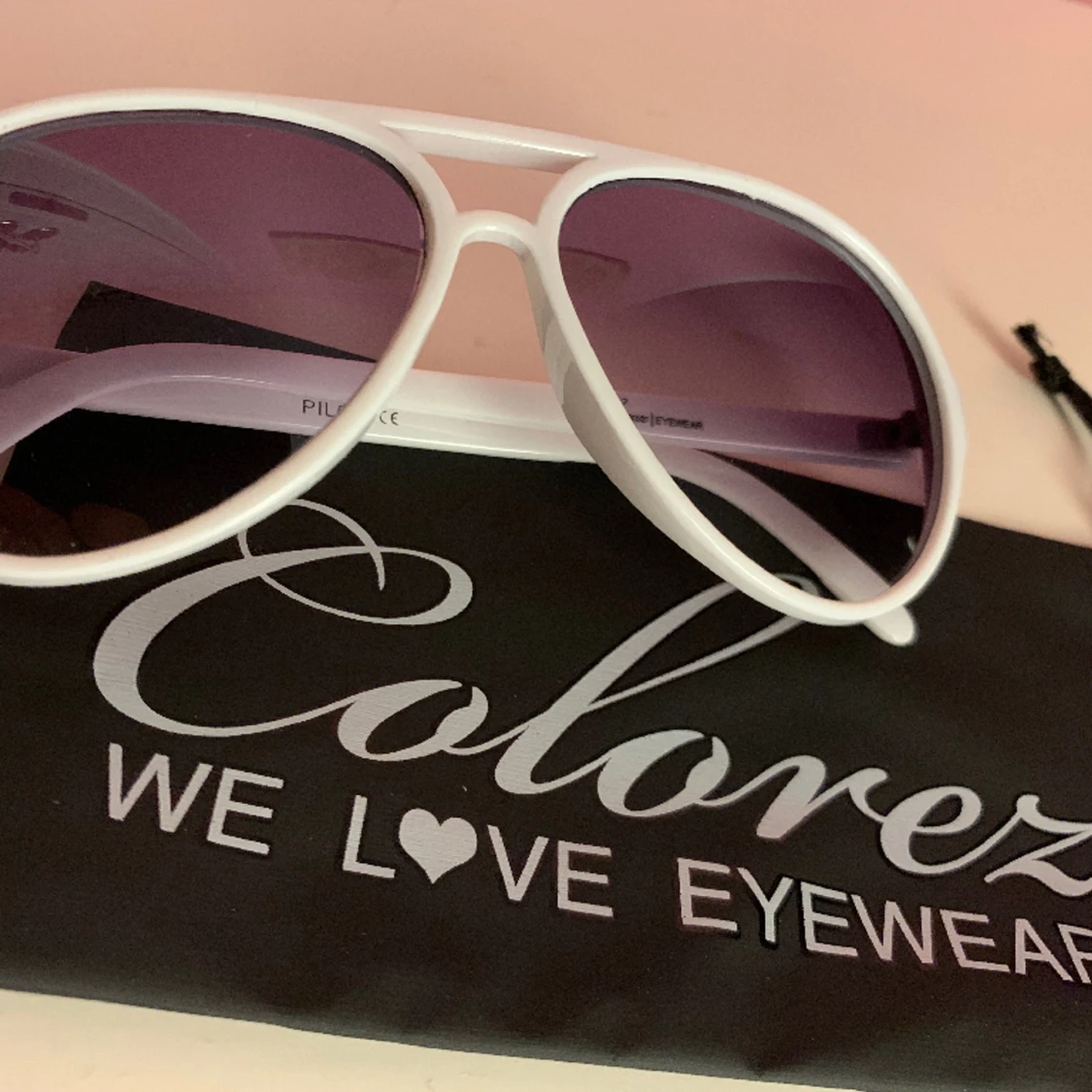 Vita Pilot Solglasögon  - 90