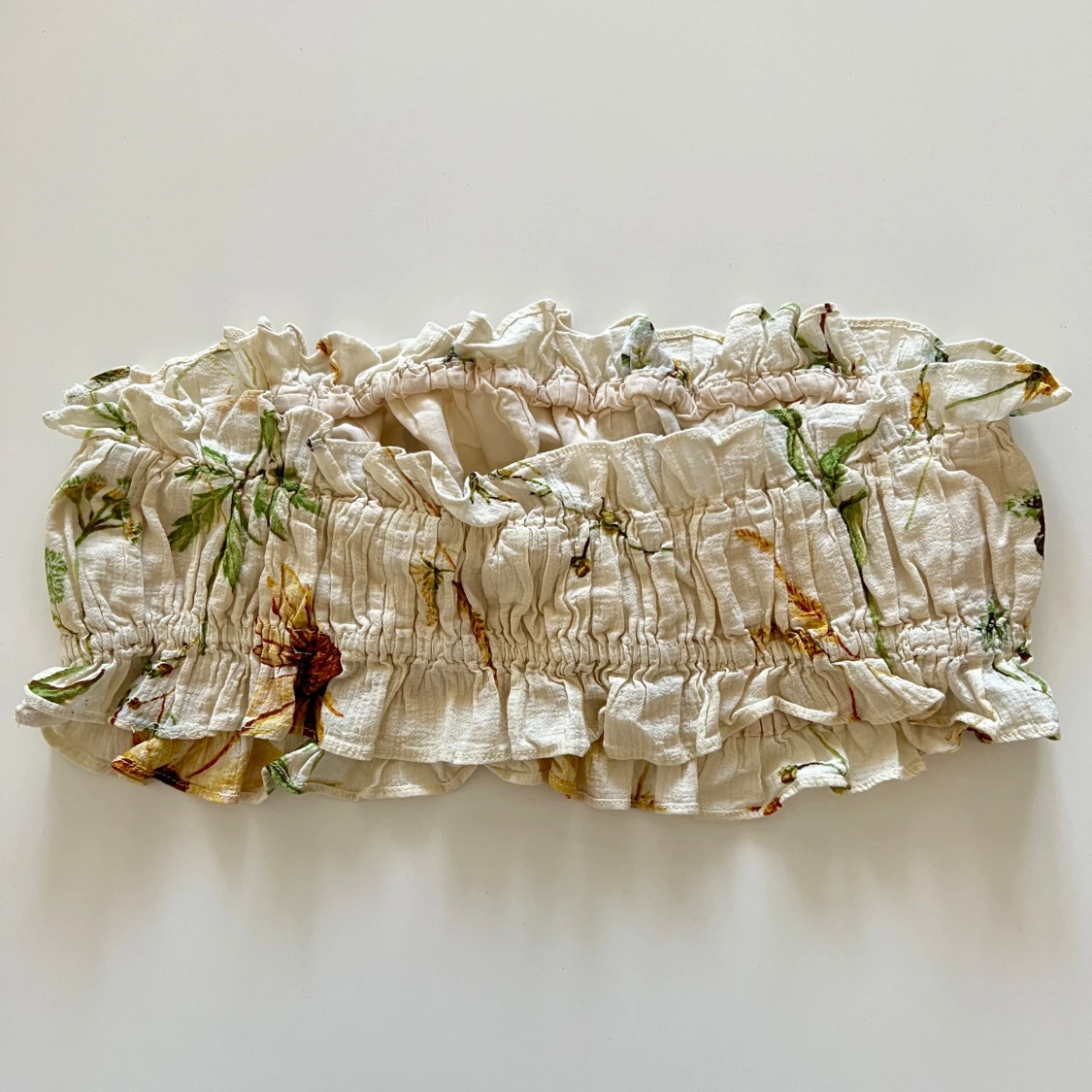 Beige blommig bandeau - 90