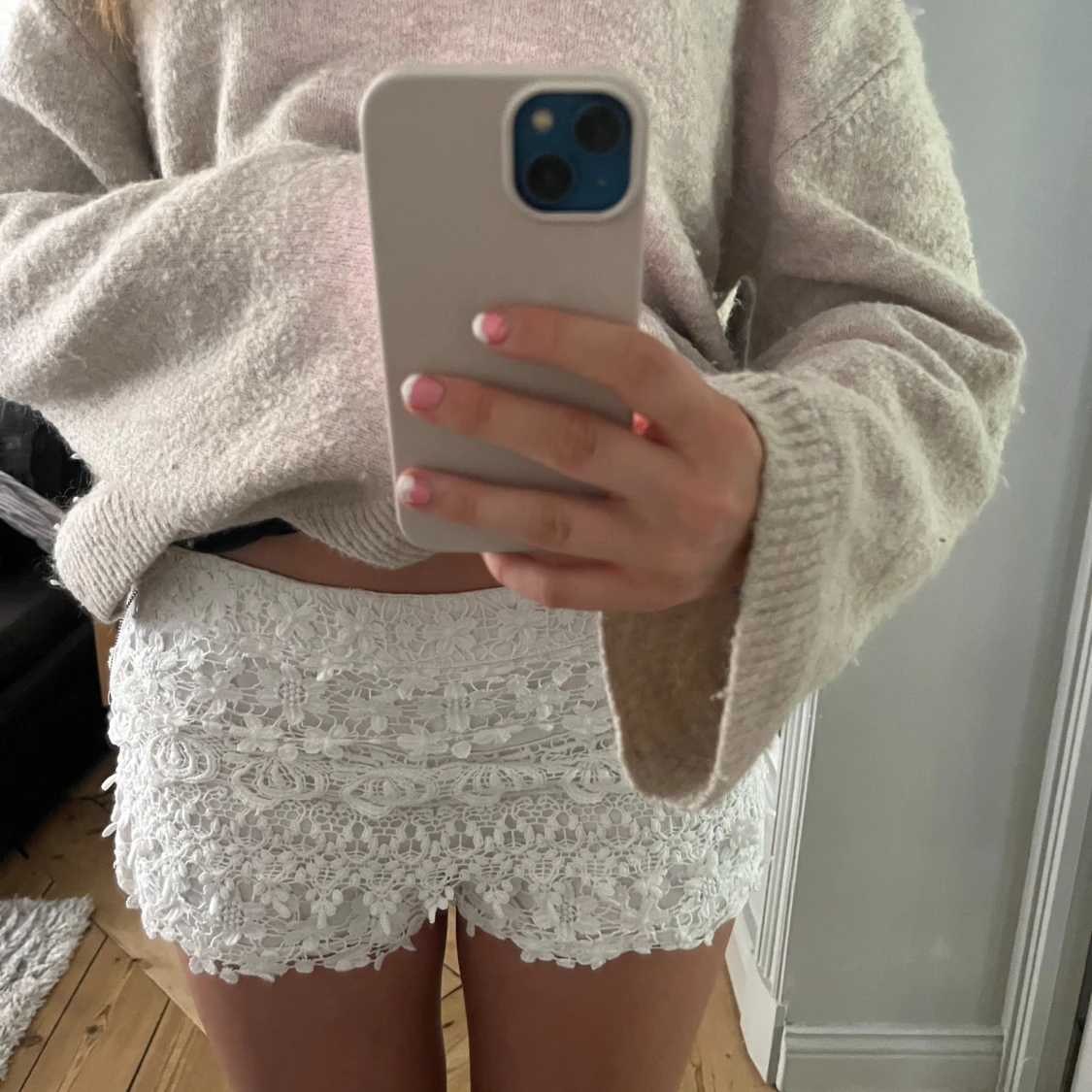 Vita spetsshorts  - 91