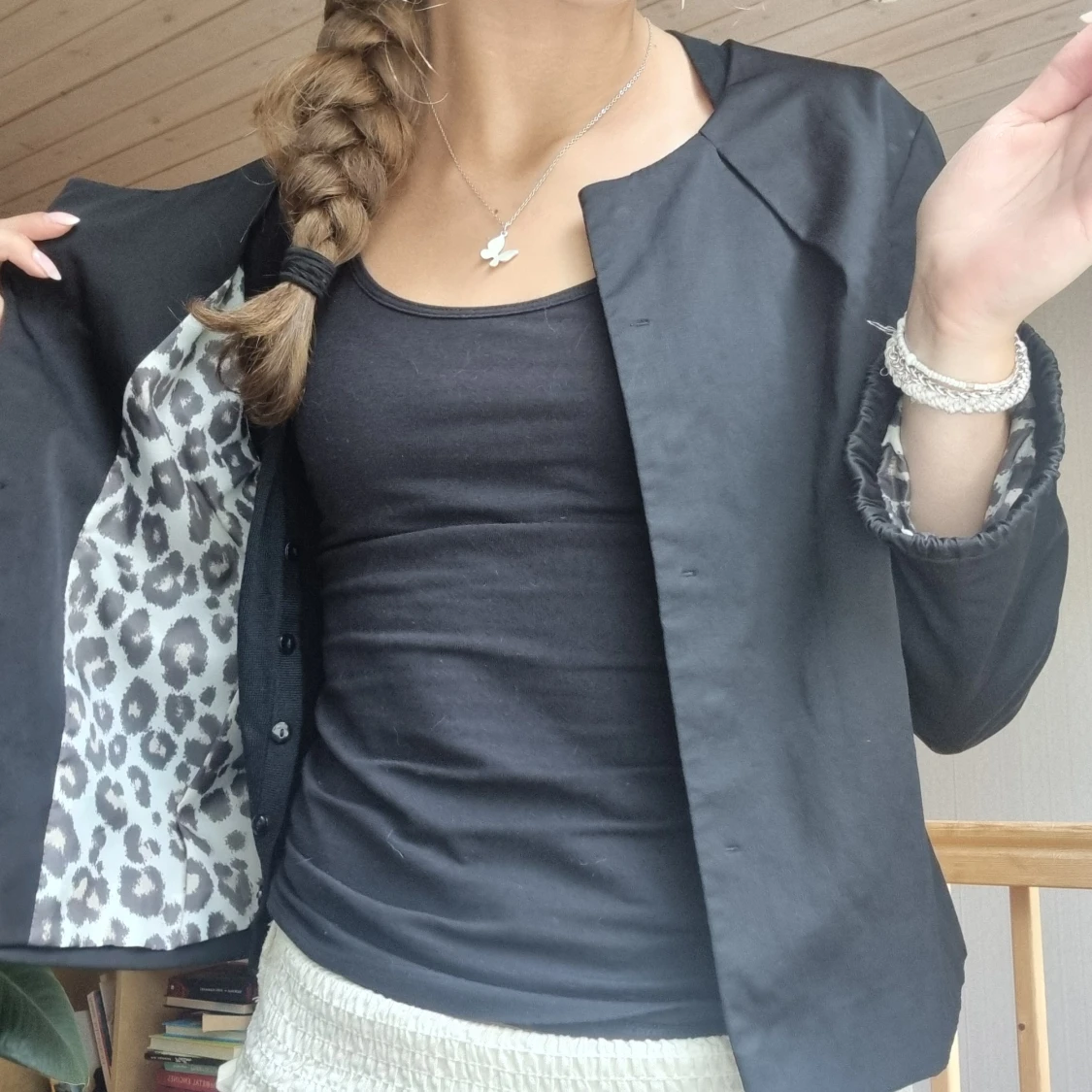 Trekvartsärmad leopard jacka  - 91