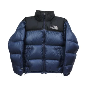 North Face Puffer Svart/Mörkblå - Storlek Small, mycket bra kvalitet, tunn luva ingår och två stora fickor 