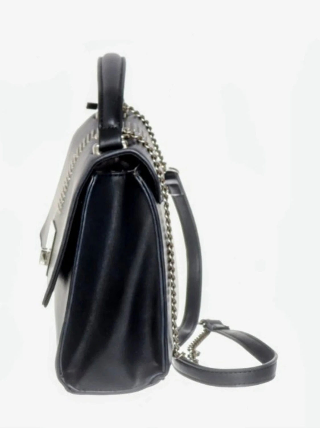 Svart handväska med kedja och nitar - 3