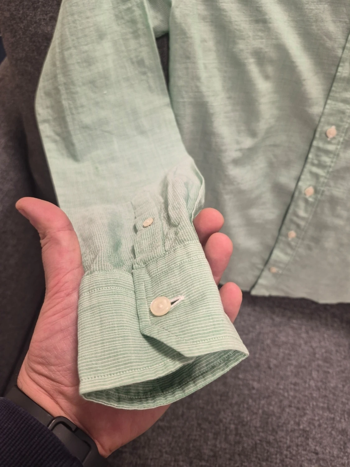 Eton grön randig skjorta slim fit storlek 38 / 15 - 3