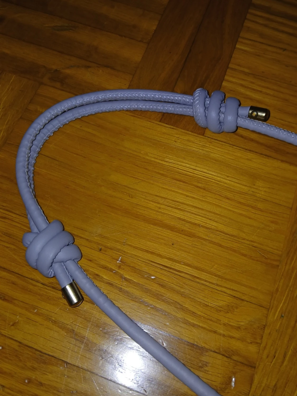 Grå/blå axelväska med gulddetalj - 1