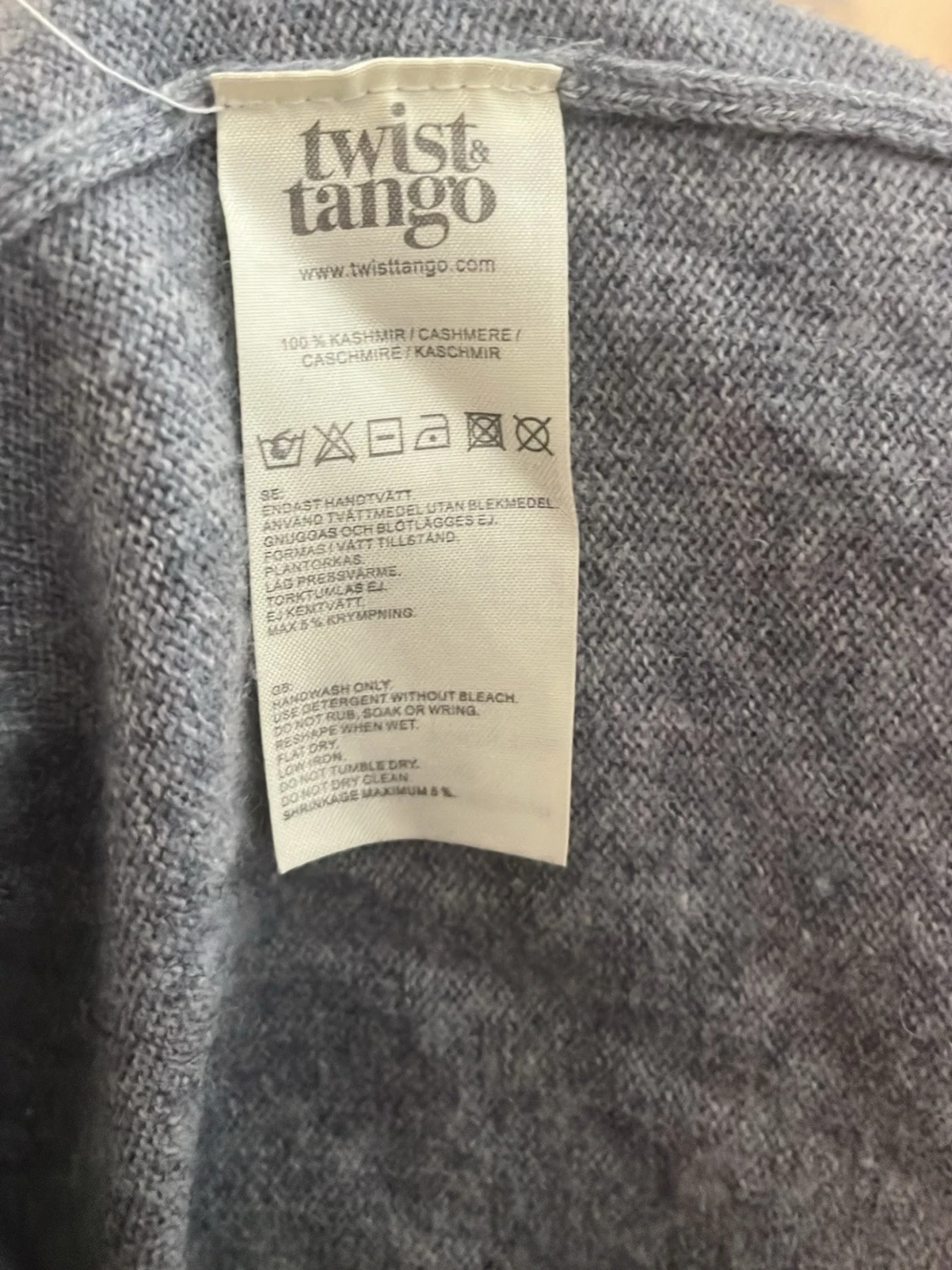 Grå v-ringad tröja Kashmir  - 3