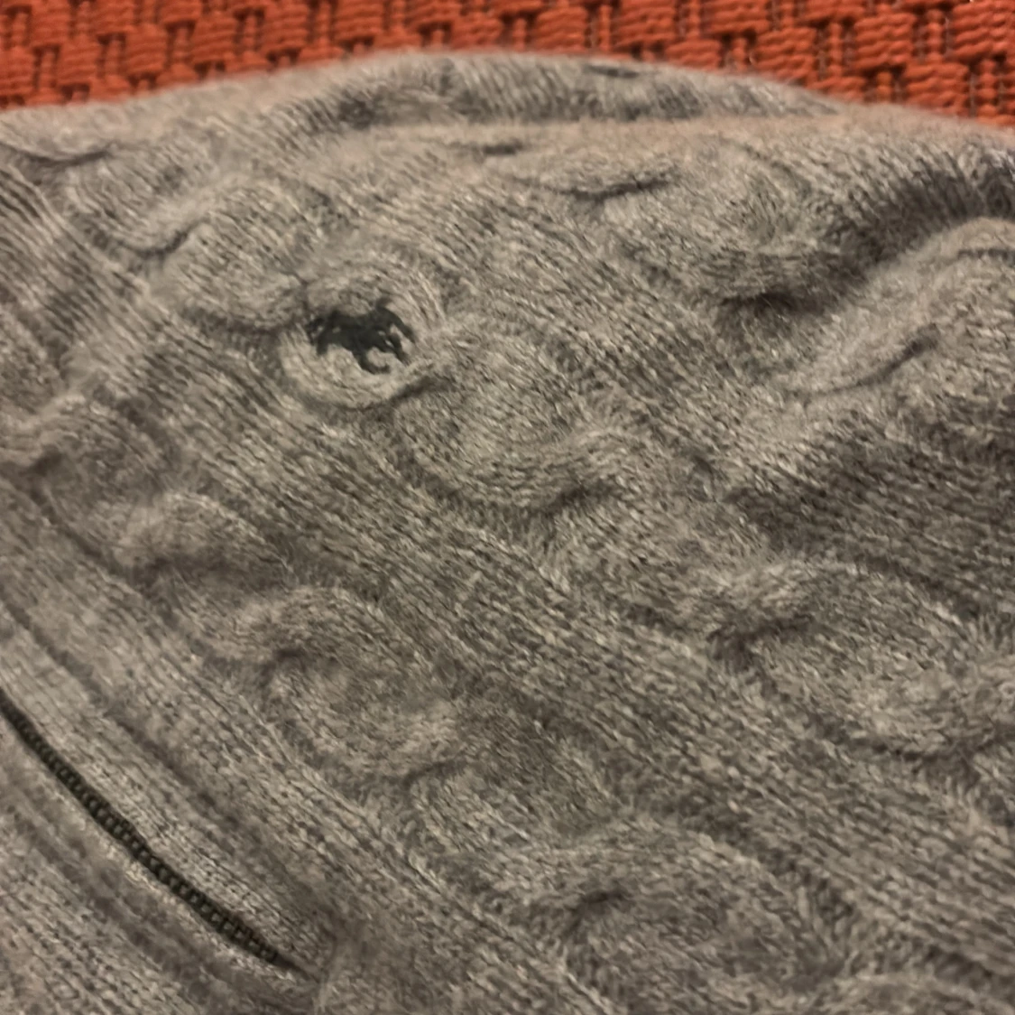 Grå kabelstickad halfsip tröja Polo Ralph Lauren - 2