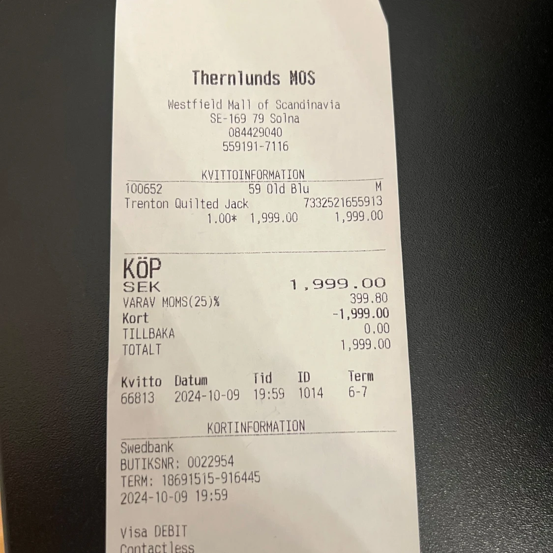 Mörkblå quiltad jacka från Morris - 4