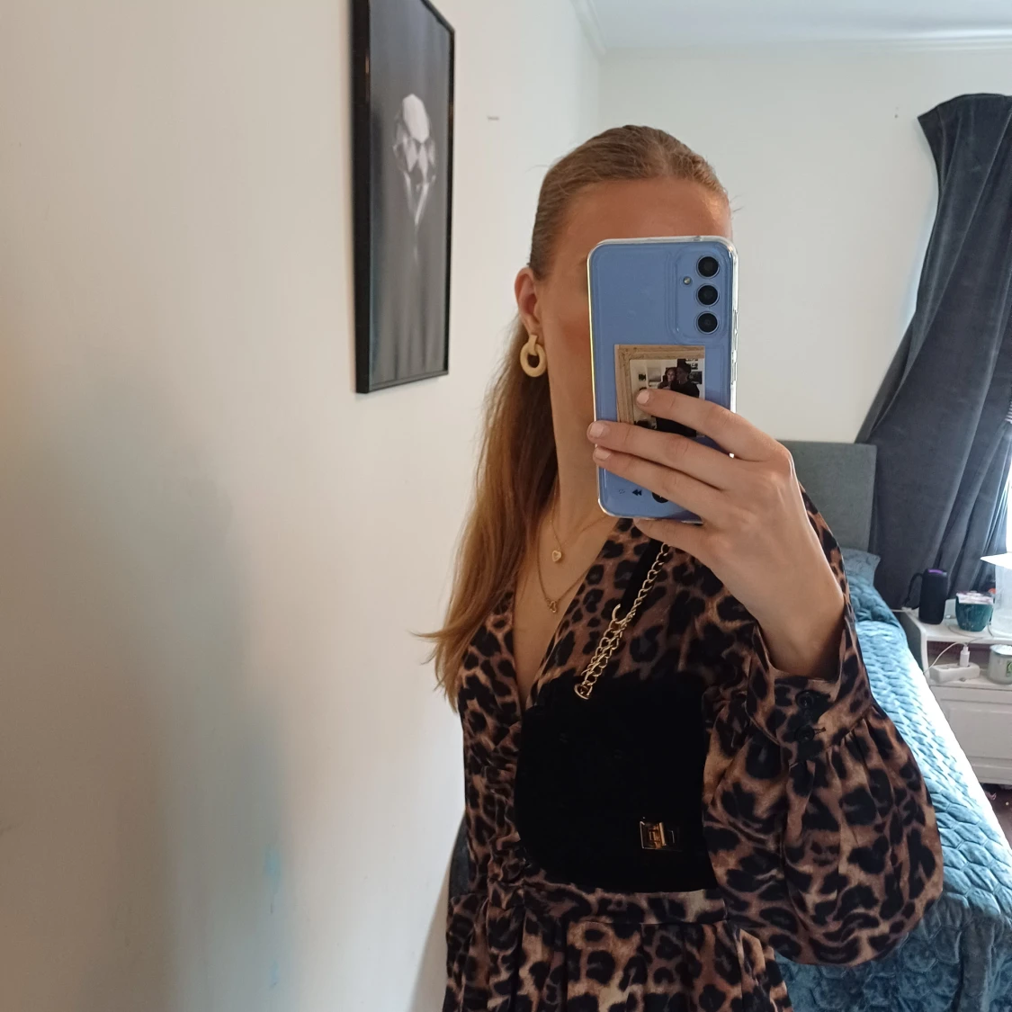 Svart söt axelväska med kedja - 3