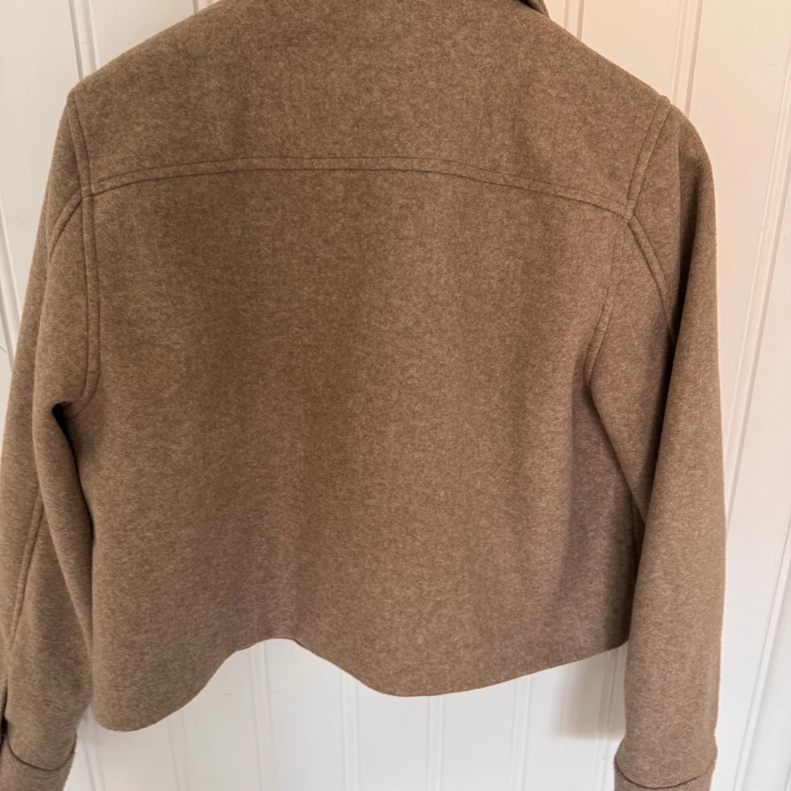 Beige overshirt från Zara i ullmix - 1