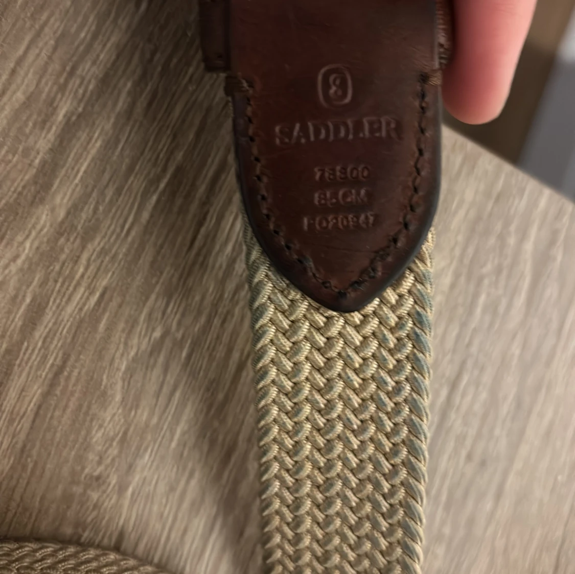 Beige flätat bälte från Saddler - 1
