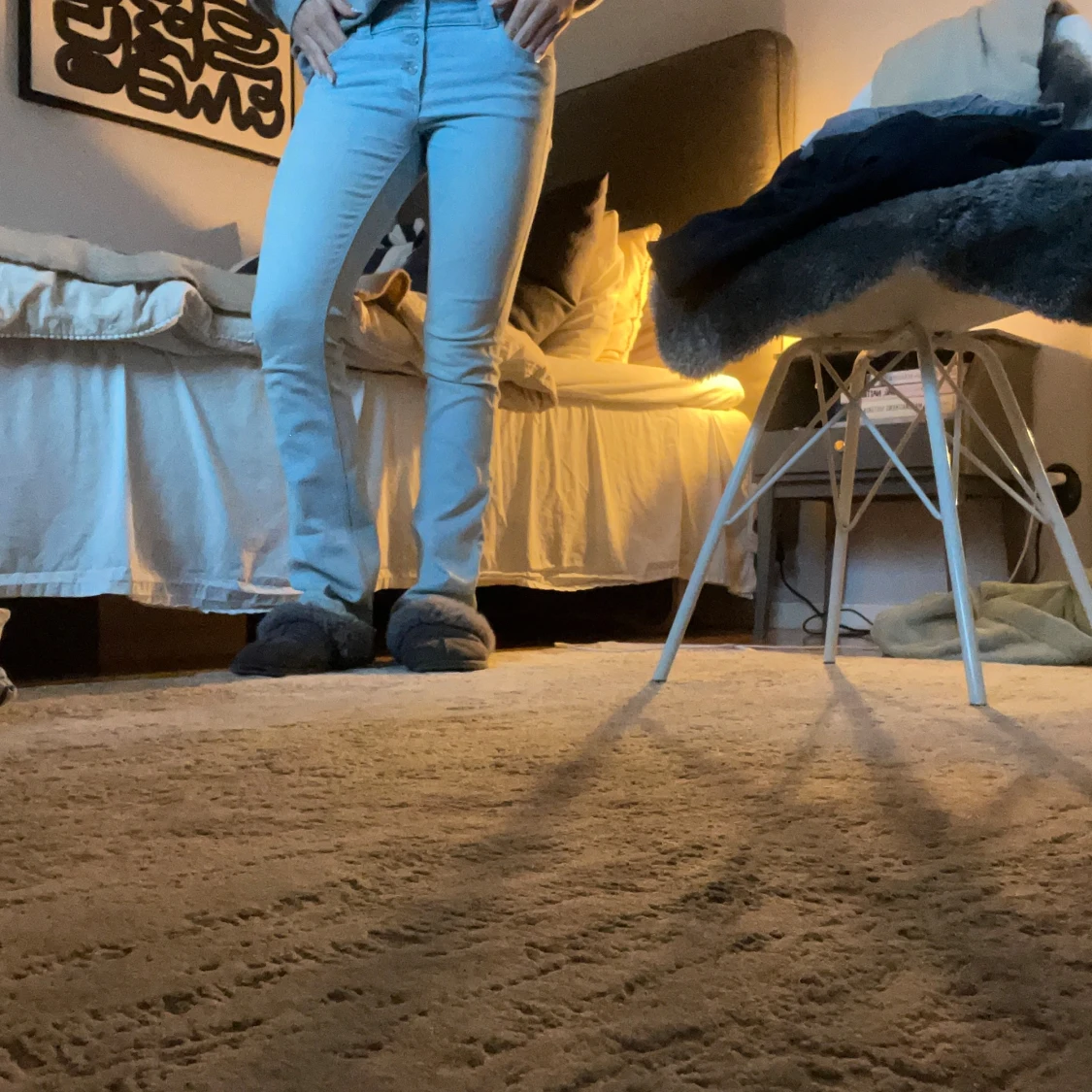 Ljusblå bootcut jeans