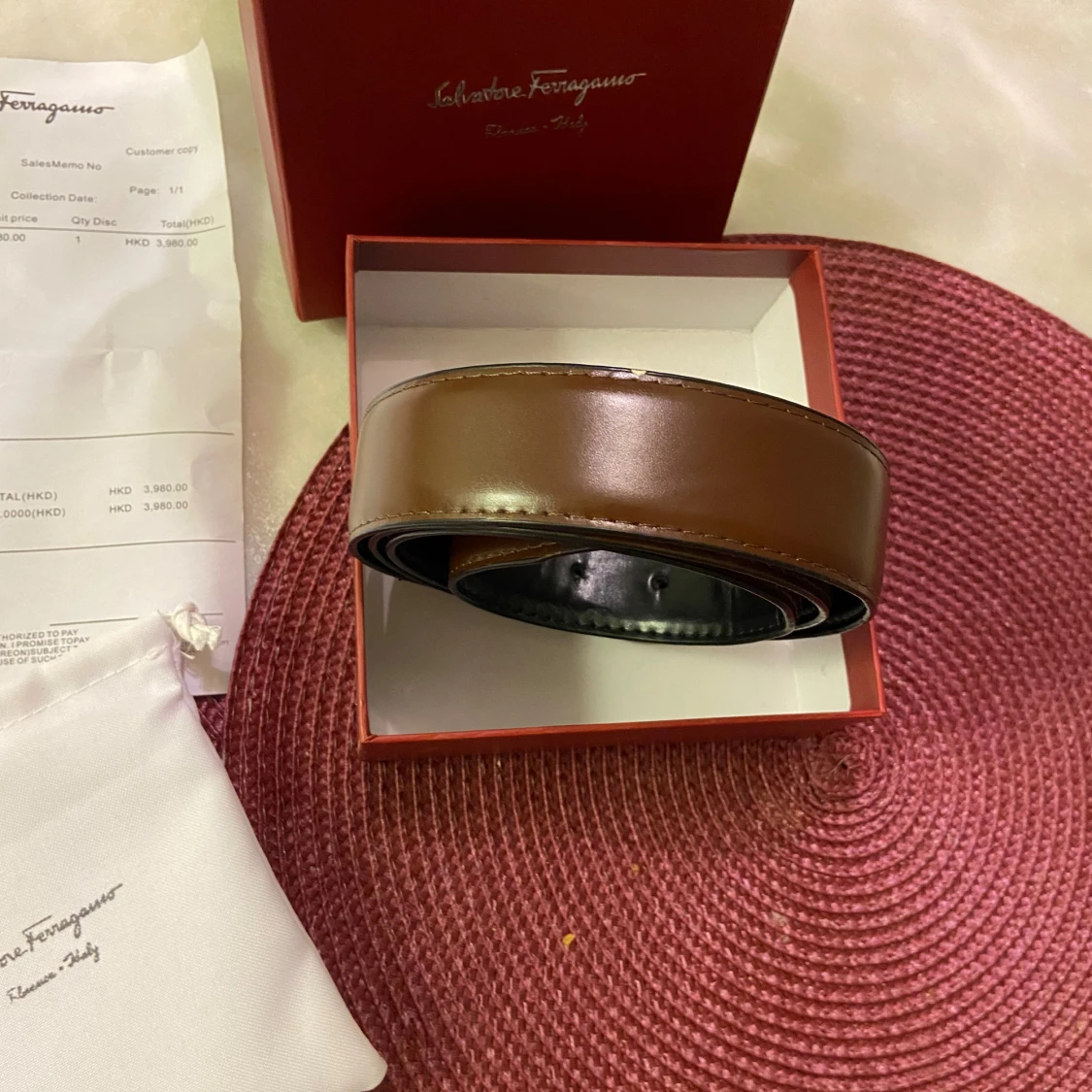 Salvatore Ferragamo svart/brunt skärp - 3