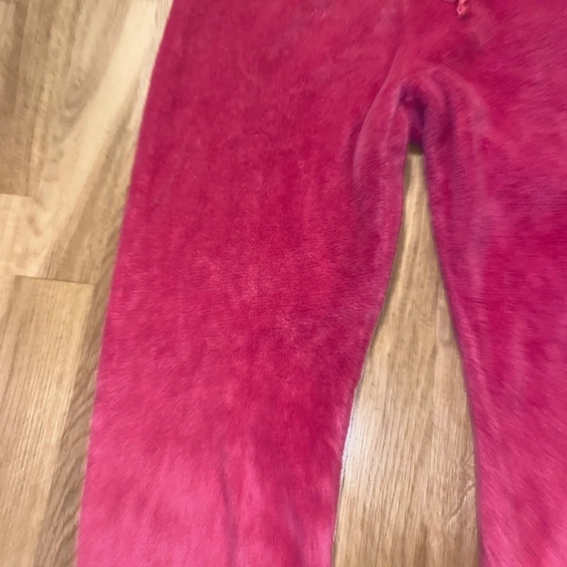 Rosa mjukisbyxor/pyjamas byxor i fleece med snörning - 1