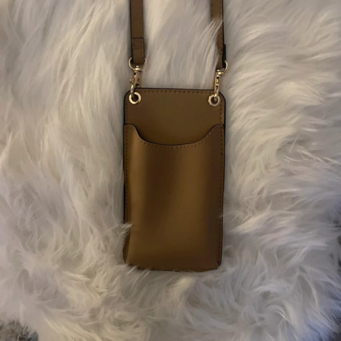 Beige axelväska i skinn - 2