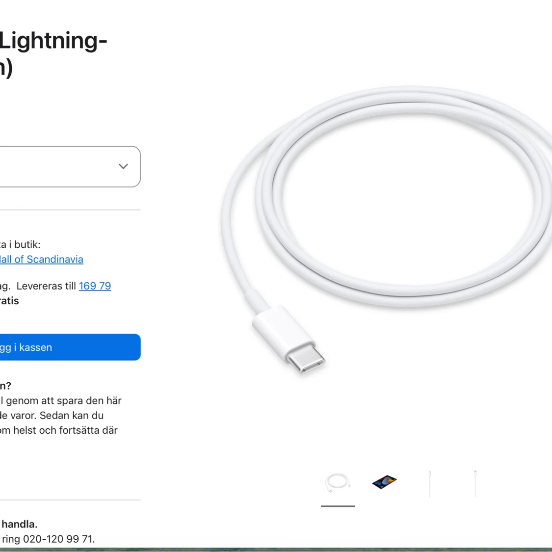 Original USB-C till Lightning-kabel (1 m) från Apple - 3