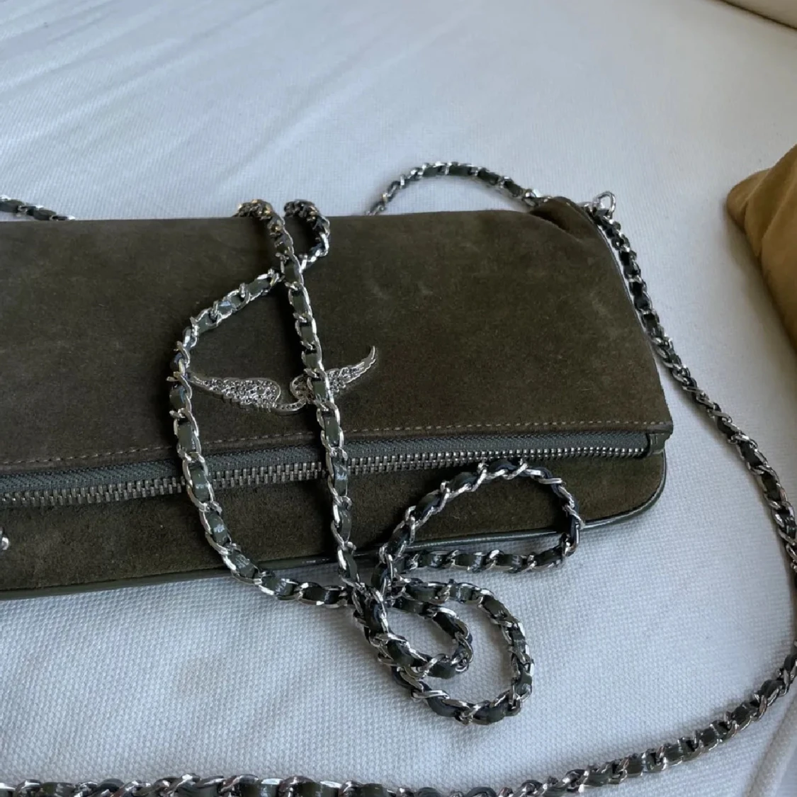 Zadig & Voltaire Mörkgrön mocka axelväska - 1