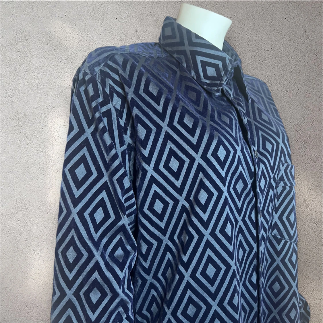 Blå mönstrad skjorta - 2