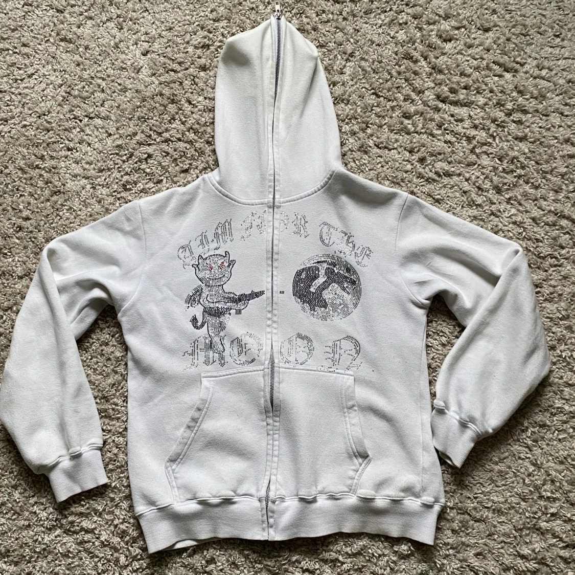 Vit hoodie Aim For The Moon 